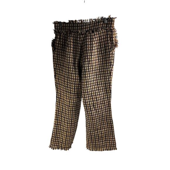 Lucca Tweed Fringe Plaid Classy Preppy Kick Flare Pants Women's Size XS - Picture 6 of 10